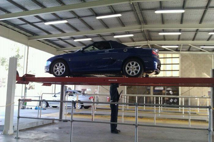 Our TF being inspected at the &#039;Pits&#039; after importing it from the UK to Western Australia