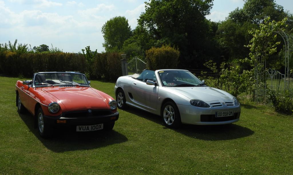I&#039;ve wanted a &#039;B&#039; since I was 17, and now at last there&#039;s one to keep the TF company! (photo outside our home in Charente Maritime, SW FRance)